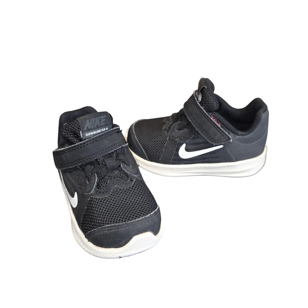 Nike Downshifter 8 Shoes Toddler Boys 5C Black Mesh Hook & Loop Running Sneakers